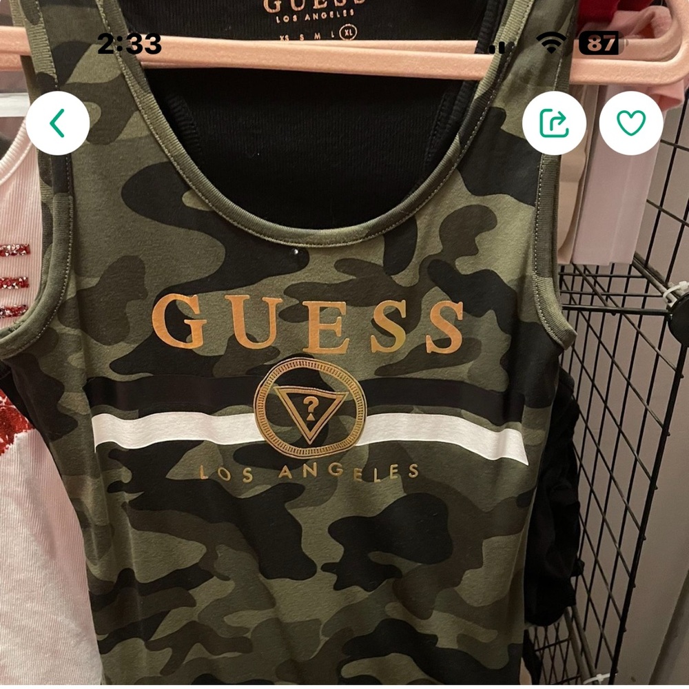 GUESS Camouflage Tank Top with Logo